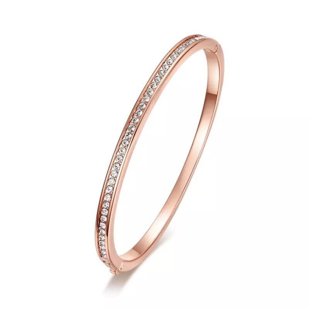 Simple and Elegant Bangle Bracelet with CZ